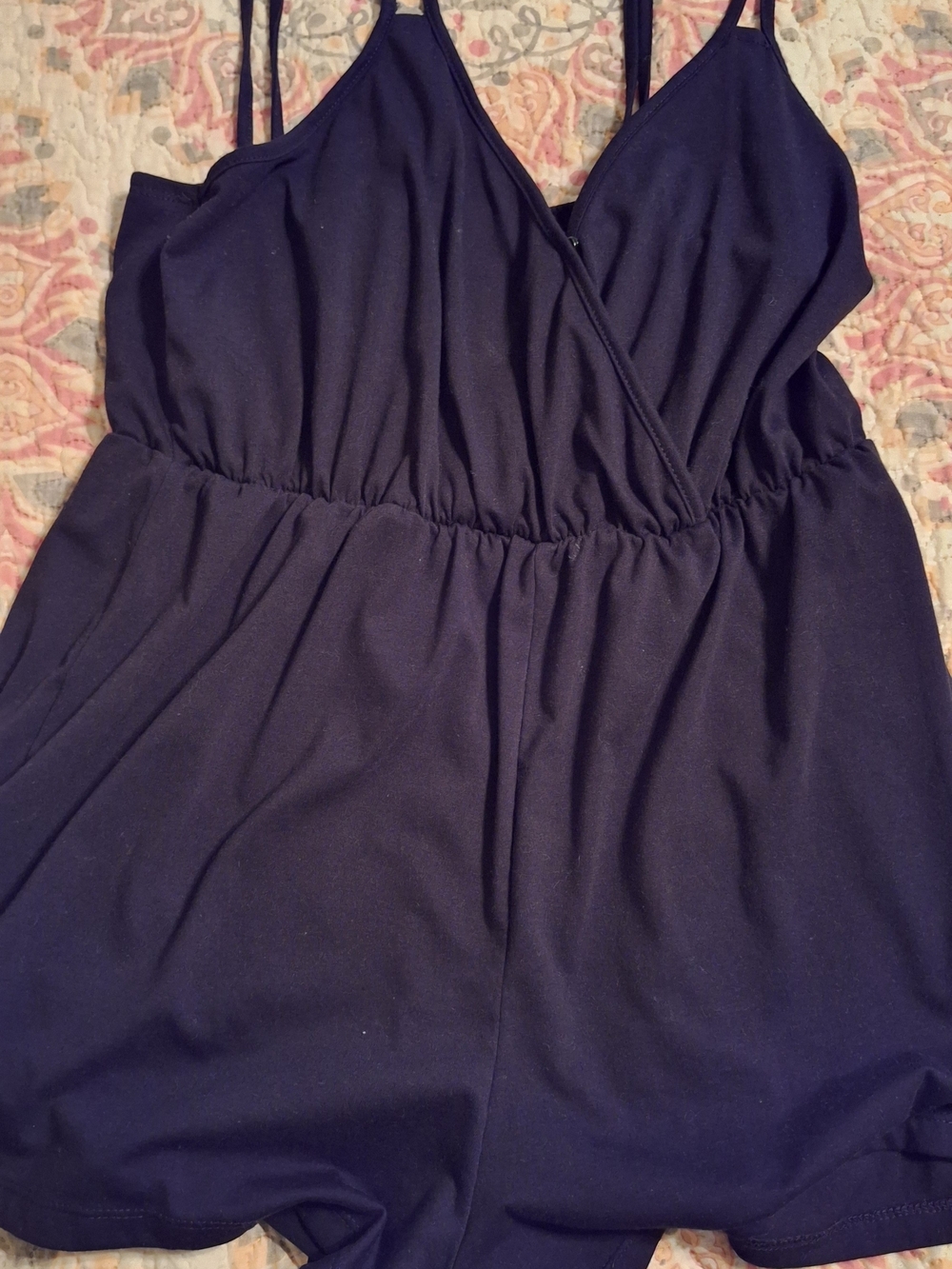 SHEIN BLACK V-Neck Spaghetti Strap Romper
